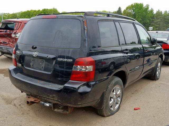 JTEEP21A740012359 - 2004 TOYOTA HIGHLANDER BLACK photo 4