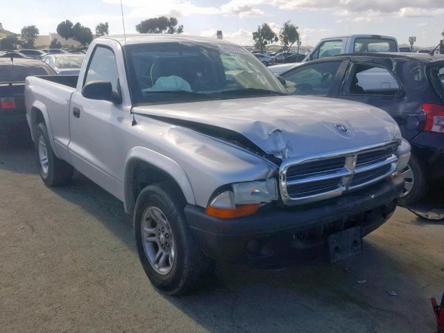 1D7FL16KX4S591647 - 2004 DODGE DAKOTA SXT SILVER photo 1