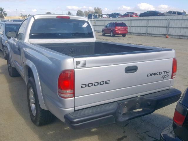 1D7FL16KX4S591647 - 2004 DODGE DAKOTA SXT SILVER photo 3