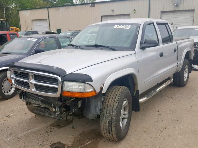 1D7HG38K54S632143 - 2004 DODGE DAKOTA QUA SILVER photo 2