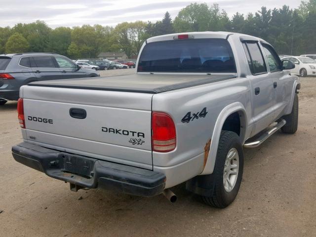 1D7HG38K54S632143 - 2004 DODGE DAKOTA QUA SILVER photo 4