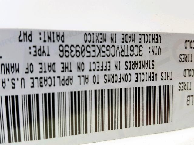 3C6TRVCG5KE509396 - 2019 RAM PROMASTER 白色 照片 10