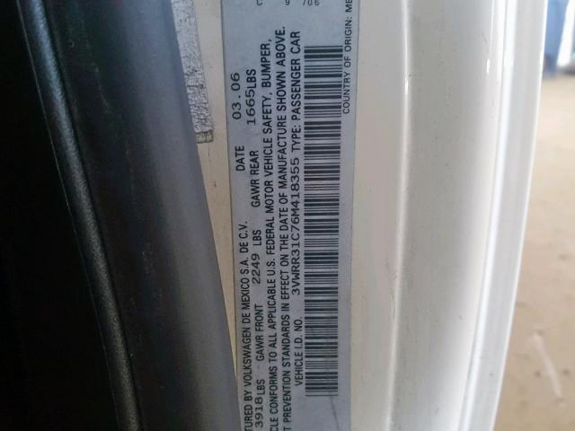 3VWRR31C76M418355 - 2006 VOLKSWAGEN NEW BEETLE Ağ foto 10