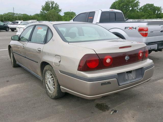 2G1WF55K319341294 - 2001 CHEVROLET IMPALA BEIGE photo 3