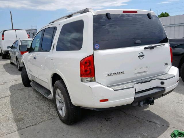 5N1AA0ND0AN622398 - 2010 NISSAN ARMADA SE WHITE photo 3