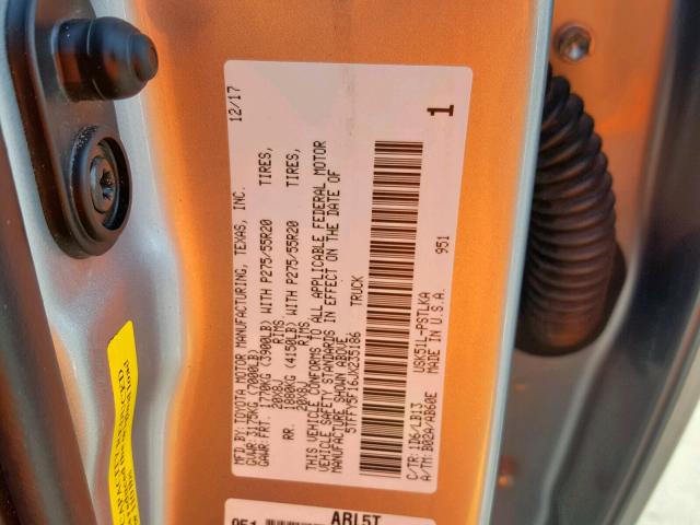 5TFFY5F16JX235186 - 2018 TOYOTA TUNDRA CRE SILVER photo 10