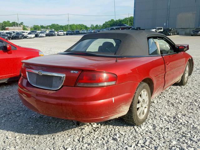 1C3EL75RX4N321490 - 2004 CHRYSLER SEBRING GT BURGUNDY photo 4