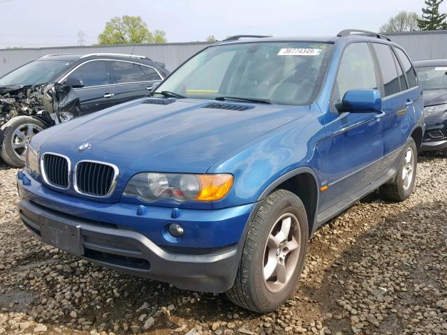 5UXFA53543LV96503 - 2003 BMW X5 3.0I BLUE photo 2