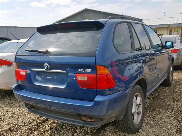 5UXFA53543LV96503 - 2003 BMW X5 3.0I BLUE photo 4