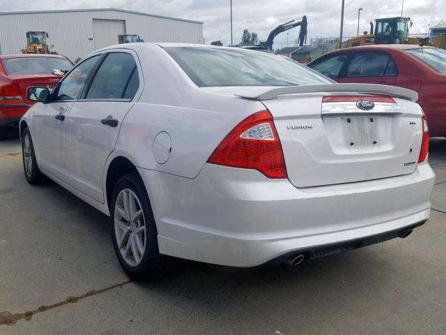 3FAHP0JG2BR122166 - 2011 FORD FUSION SEL WHITE photo 3