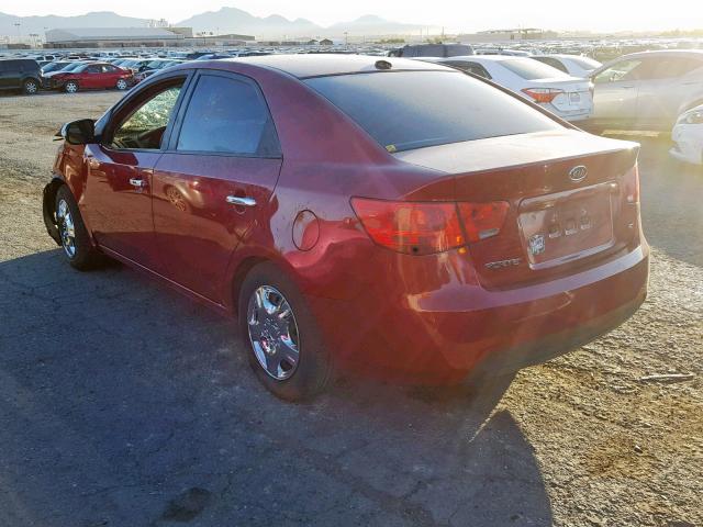 KNAFU4A28A5054055 - 2010 KIA FORTE EX RED photo 3