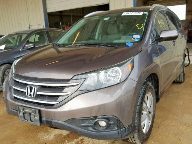 2HKRM4H72EH677372 - 2014 HONDA CR-V EXL BROWN photo 2