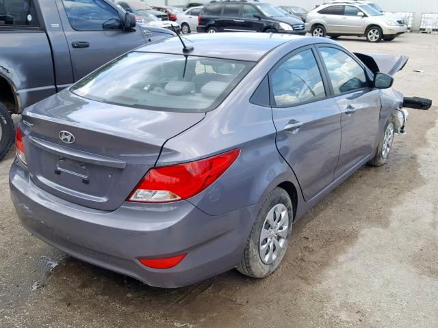 KMHCT4AE3GU120511 - 2016 HYUNDAI ACCENT SE GRAY photo 4