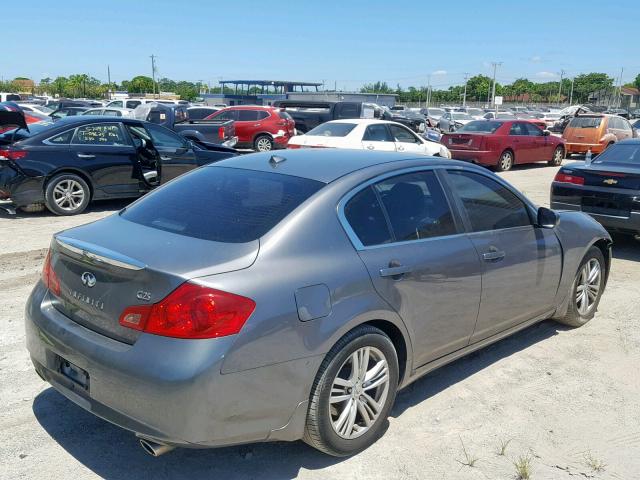 JN1DV6AP8CM813121 - 2012 INFINITI G25 BASE GRAY photo 4