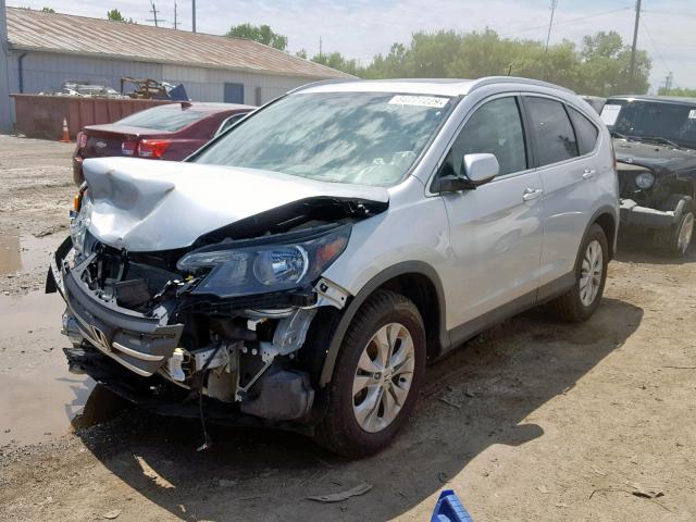 2HKRM4H71EH647859 - 2014 HONDA CR-V EXL SILVER photo 2