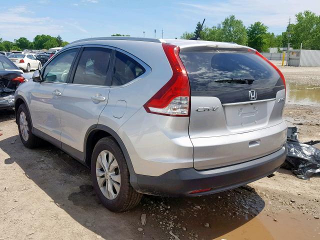 2HKRM4H71EH647859 - 2014 HONDA CR-V EXL SILVER photo 3