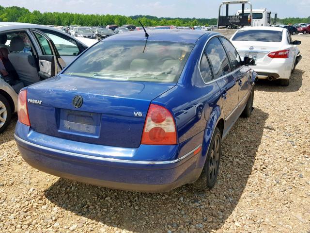 WVWRH63B02P362338 - 2002 VOLKSWAGEN PASSAT GLX BLUE photo 4