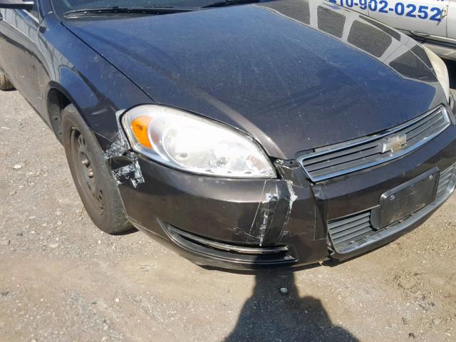 2G1WS583581268700 - 2008 CHEVROLET IMPALA POL BLACK photo 9