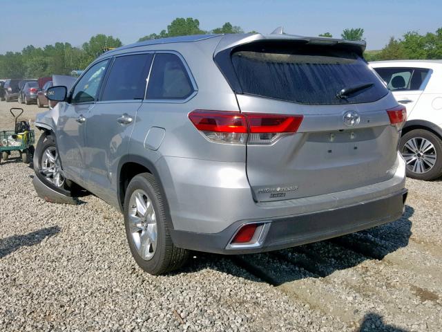 5TDYZRFH1JS277880 - 2018 TOYOTA HIGHLANDER SILVER photo 3