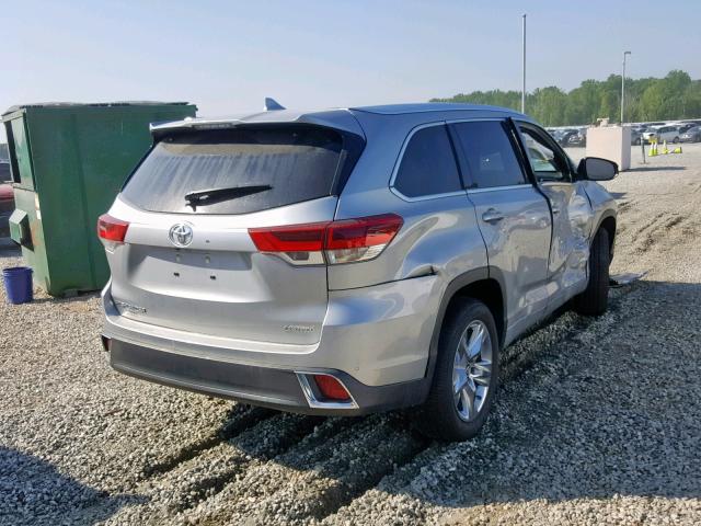 5TDYZRFH1JS277880 - 2018 TOYOTA HIGHLANDER SILVER photo 4