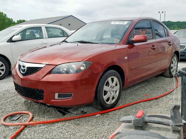 JM1BK12F081152618 - 2008 MAZDA 3 I BURGUNDY photo 2