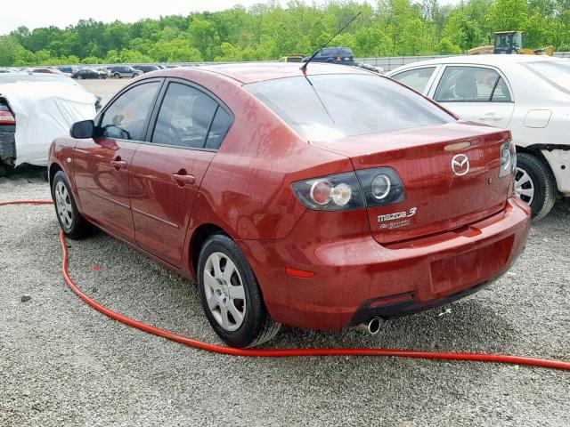 JM1BK12F081152618 - 2008 MAZDA 3 I BURGUNDY photo 3