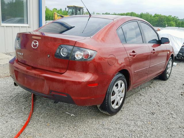 JM1BK12F081152618 - 2008 MAZDA 3 I BURGUNDY photo 4