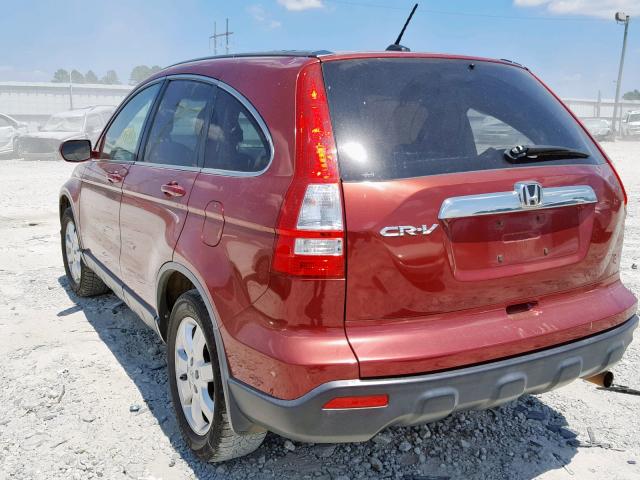 JHLRE48759C006375 - 2009 HONDA CR-V EXL MAROON photo 3