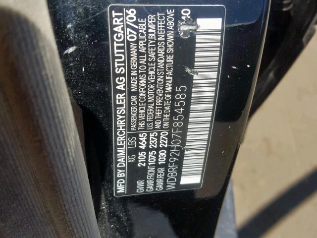 WDBRF92H07F854585 - 2007 MERCEDES-BENZ C 280 4MAT BLACK photo 10