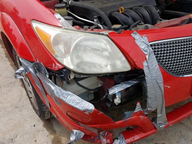 5Y2SL63865Z414519 - 2005 PONTIAC VIBE RED photo 9