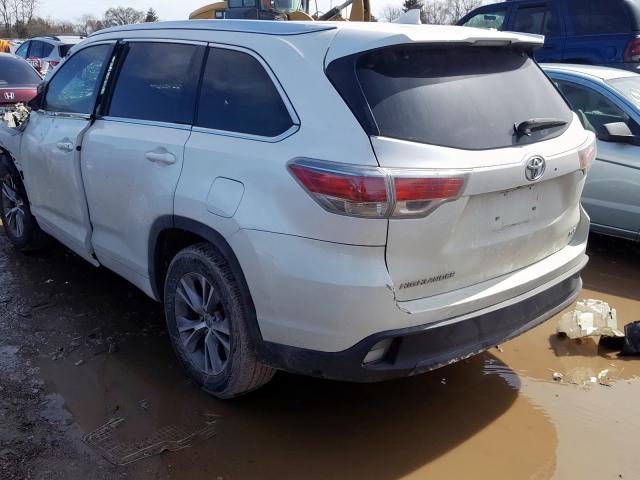 5TDKKRFH8ES026306 - 2014 TOYOTA HIGHLANDER XLE  photo 3