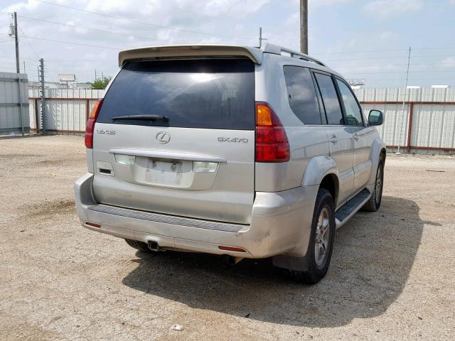 JTJBT20X740039387 - 2004 LEXUS GX 470 SILVER photo 4