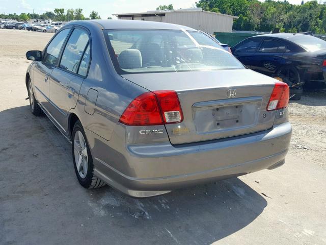 2HGES25755H504209 - 2005 HONDA CIVIC EX GRAY photo 3