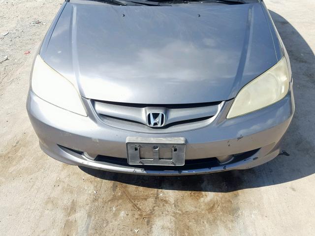 2HGES25755H504209 - 2005 HONDA CIVIC EX GRAY photo 7