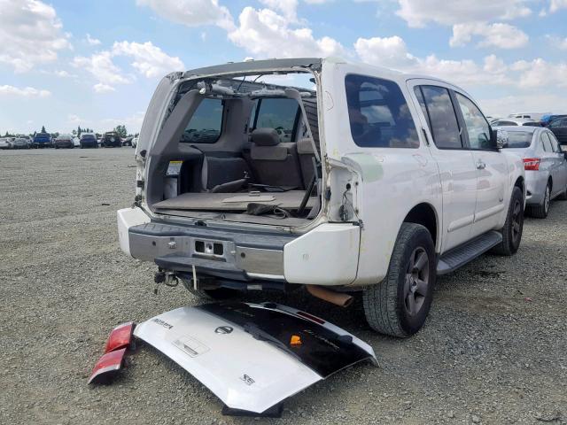 5N1AA08B65N716494 - 2005 NISSAN ARMADA SE WHITE photo 4