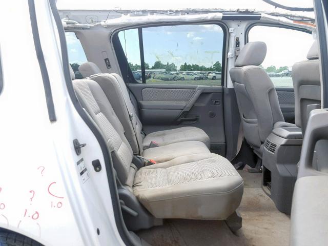 5N1AA08B65N716494 - 2005 NISSAN ARMADA SE WHITE photo 6