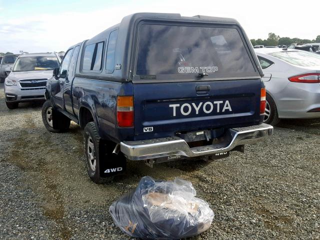 4TAVN13D4PZ114290 - 1993 TOYOTA PICKUP 1/2 BLUE photo 3