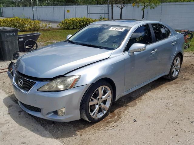 JTHBK262895089452 - 2009 LEXUS IS 250 BLUE photo 2