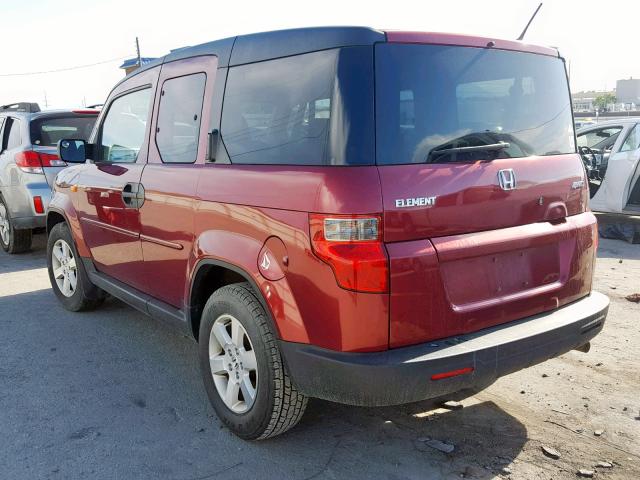 5J6YH2H73BL005424 - 2011 HONDA ELEMENT EX MAROON photo 3