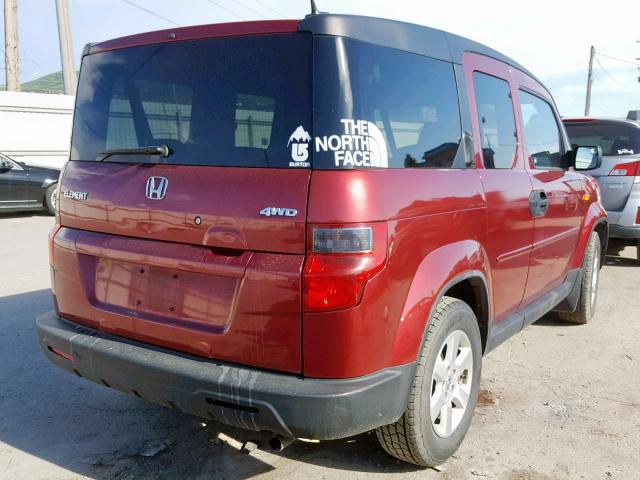 5J6YH2H73BL005424 - 2011 HONDA ELEMENT EX MAROON photo 4