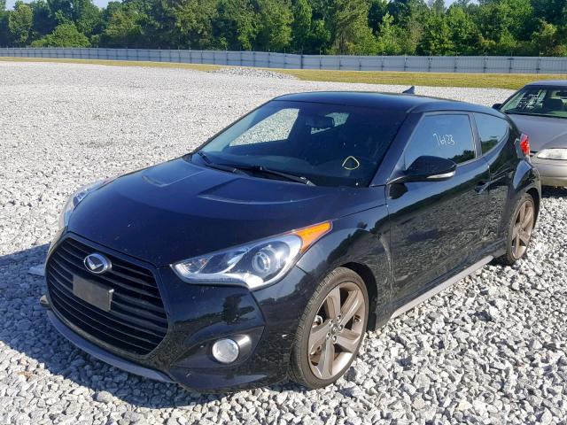 KMHTC6AE9FU231493 - 2015 HYUNDAI VELOSTER T BLACK photo 2