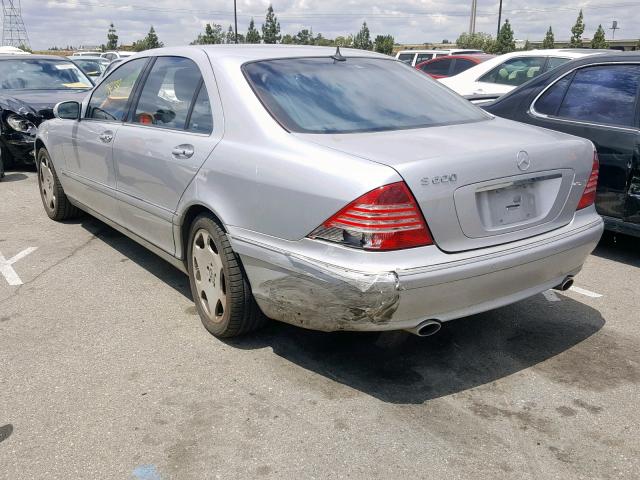 WDBNG76J93A352890 - 2003 MERCEDES-BENZ S 600 SILVER photo 3