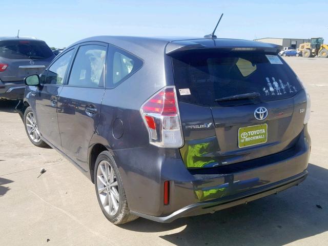 JTDZN3EU8FJ025043 - 2015 TOYOTA PRIUS V GRAY photo 3