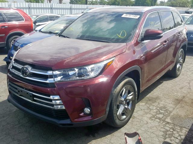 5TDDZRFH2HS402328 - 2017 TOYOTA HIGHLANDER BURGUNDY photo 2