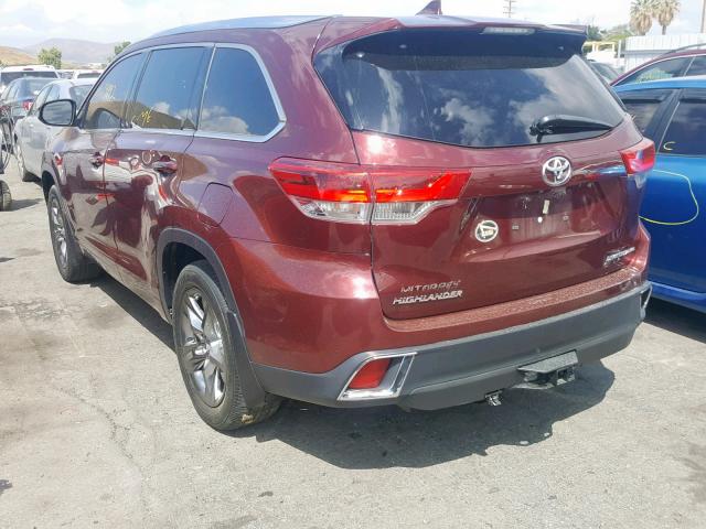 5TDDZRFH2HS402328 - 2017 TOYOTA HIGHLANDER BURGUNDY photo 3