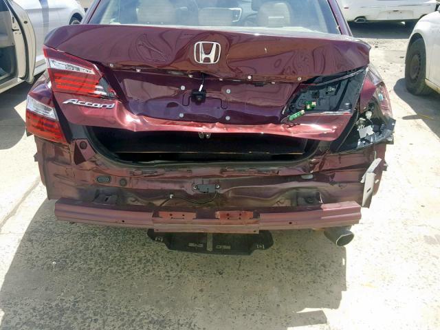 1HGCR2F88HA062989 - 2017 HONDA ACCORD EXL MAROON photo 9