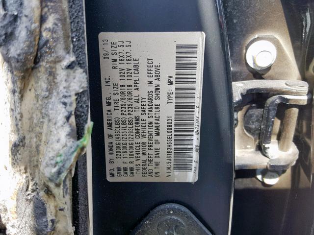 5J8TB3H55EL008031 - 2014 ACURA RDX TECHNO BLACK photo 10