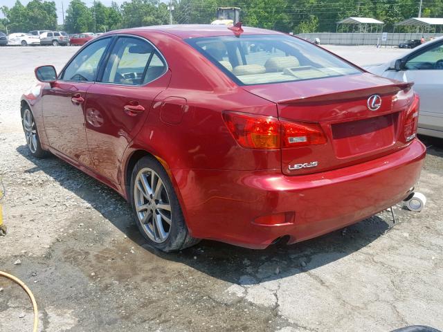 JTHBK262185073043 - 2008 LEXUS IS 250 RED photo 3