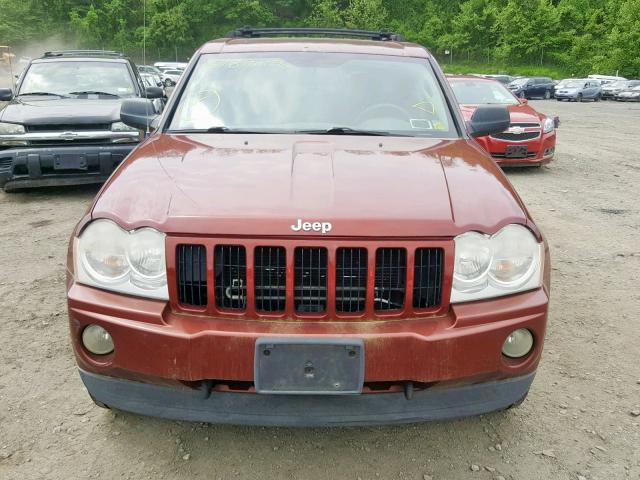 1J8HR48N37C637126 - 2007 JEEP GRAND CHER RED photo 9