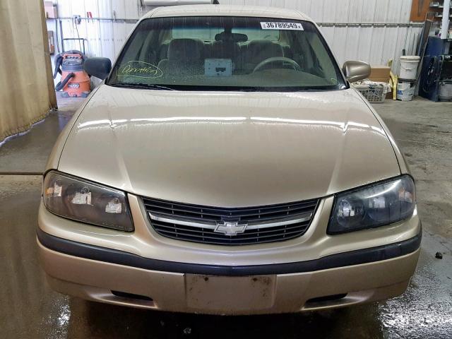 2G1WF55E259212804 - 2005 CHEVROLET IMPALA GOLD photo 9